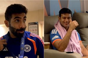 WATCH: Bumrah gets dressing room 'Impact Player of the match' medal but turns focus to Dube SportsTak