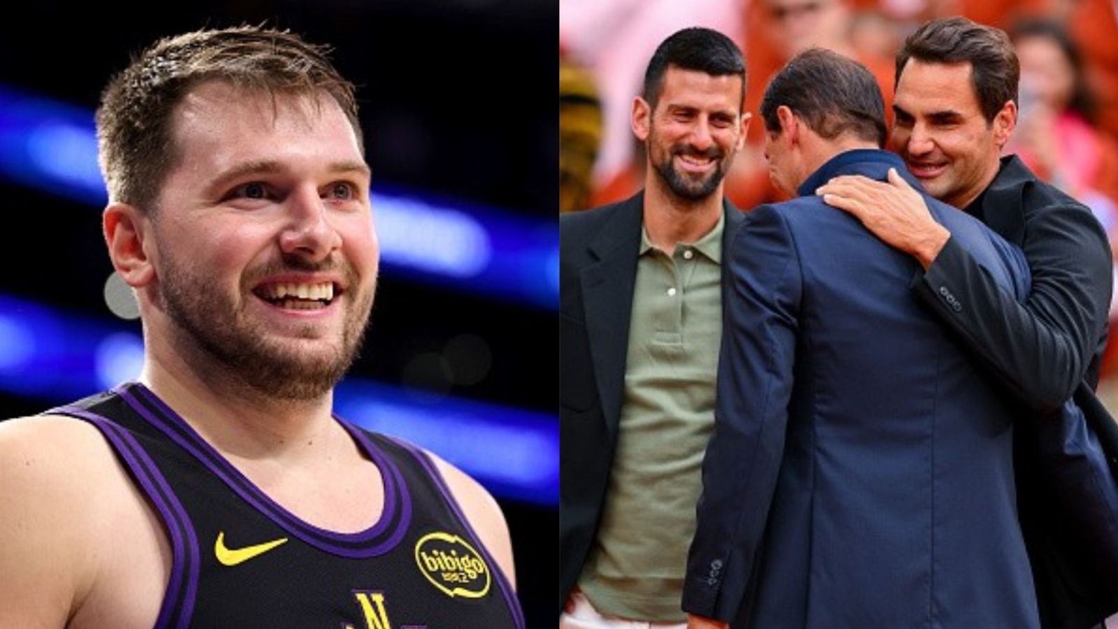 Lakers’ Luka Doncic reveals his GOAT tennis player; who is it? Luka Doncic, tennis BIG THREE in the frame (Images via Getty)
