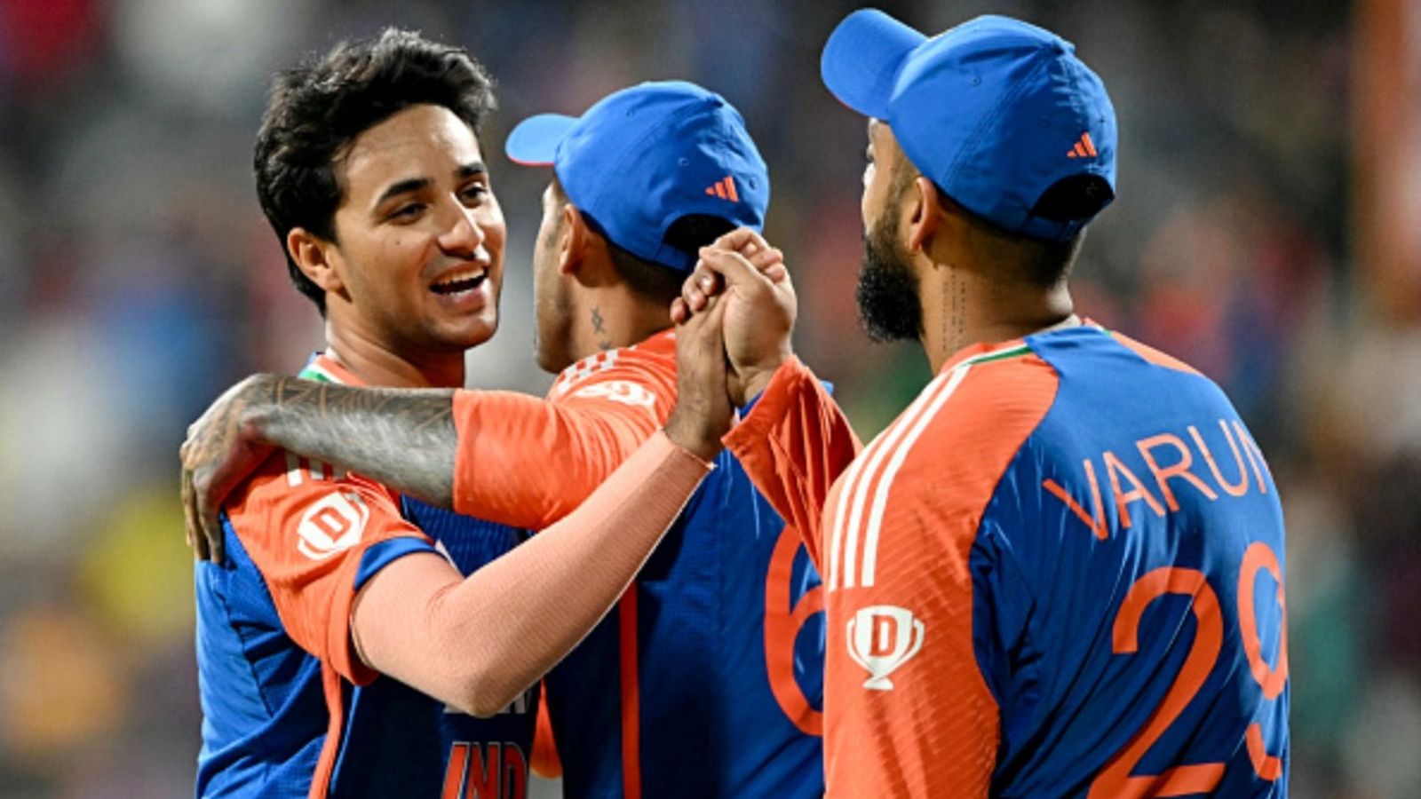 Abhishek's 219.68 strike rate to Chakravarthy's 9.85 average: A look at India playing XI's stats vs England India's Abhishek Sharma (L) and Varun Chakravarthy (R) celebrate with skipper Suryakumar Yadav after taking the wicket of England's Brydon Carse during the fifth and final T20I of the series at the Wankhede Stadium in Mumbai on February 2, 2025.