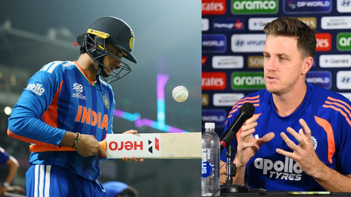 India's bowling coach Morne Morkel (R) and star opener Abhishek Sharma in frame. (Getty) India's bowling coach Morne Morkel (R) and star opener Abhishek Sharma in frame. (Getty)