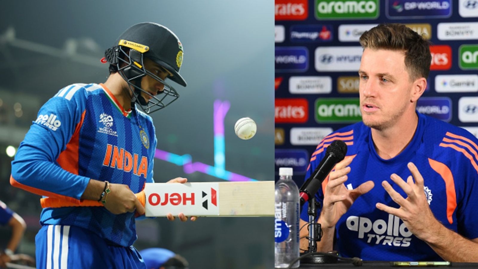 Morne Morkel clears air on Abhishek Sharma's chances of playing IND vs ENG T20 World Cup semifinal India's bowling coach Morne Morkel (R) and star opener Abhishek Sharma in frame. (Getty)