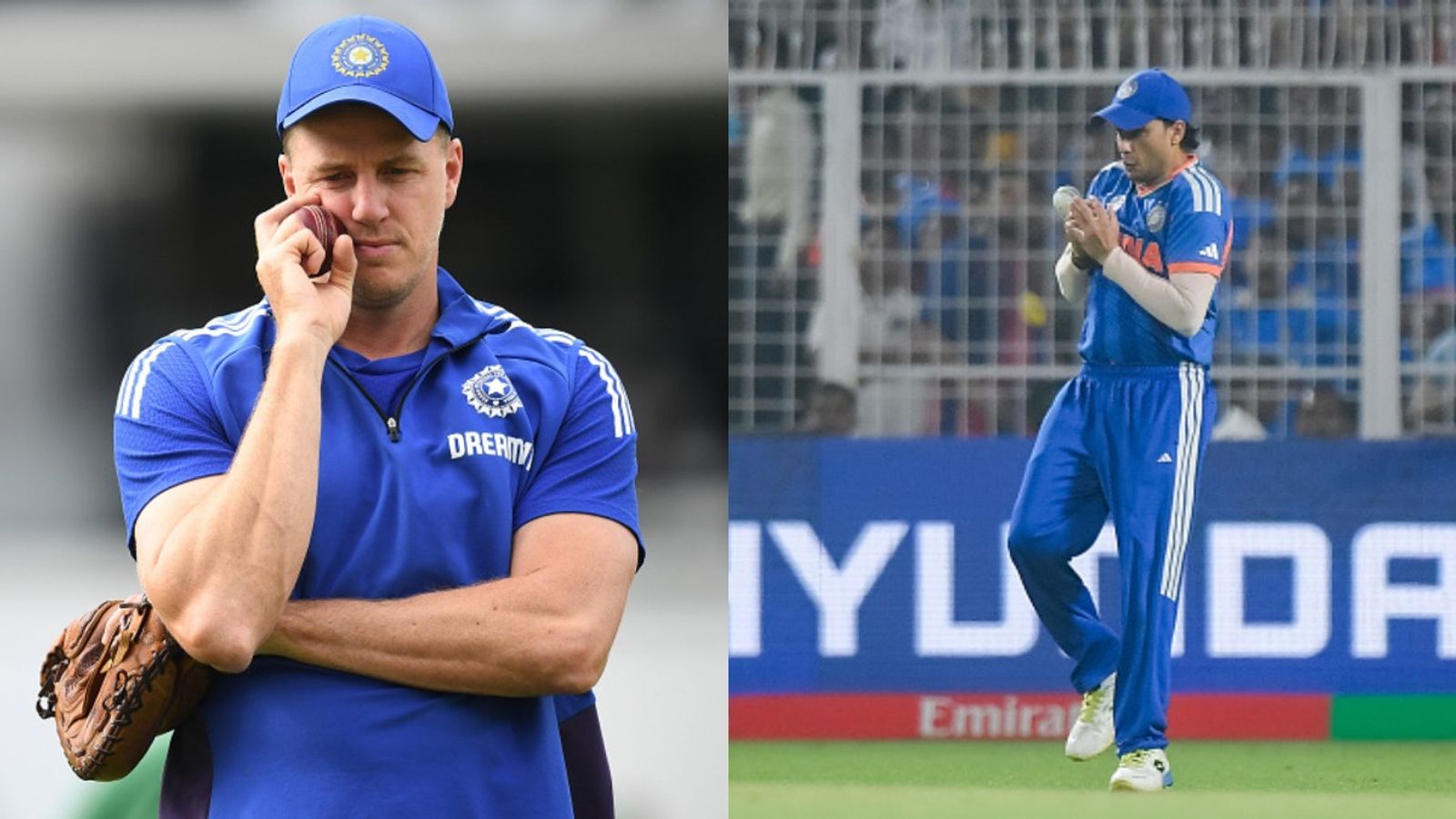 'Guilty of giving...': Morne Morkel's honest take on India's poor fielding ahead of IND vs ENG T20 WC semis India's bowling coach Morne Morkel (L) and star opener Abhishek Sharma. (Getty)