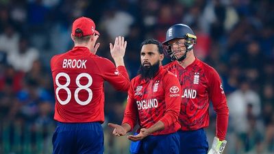 IND vs ENG: Adil Rashid eyes historic milestone in India vs England T20 World Cup 2026 semifinal Adil Rashid and Teammates of England celebrates the wicket of Mark Chapman of New Zealand during the ICC Men's T20 World Cup India & Sri Lanka 2026 (Getty)
