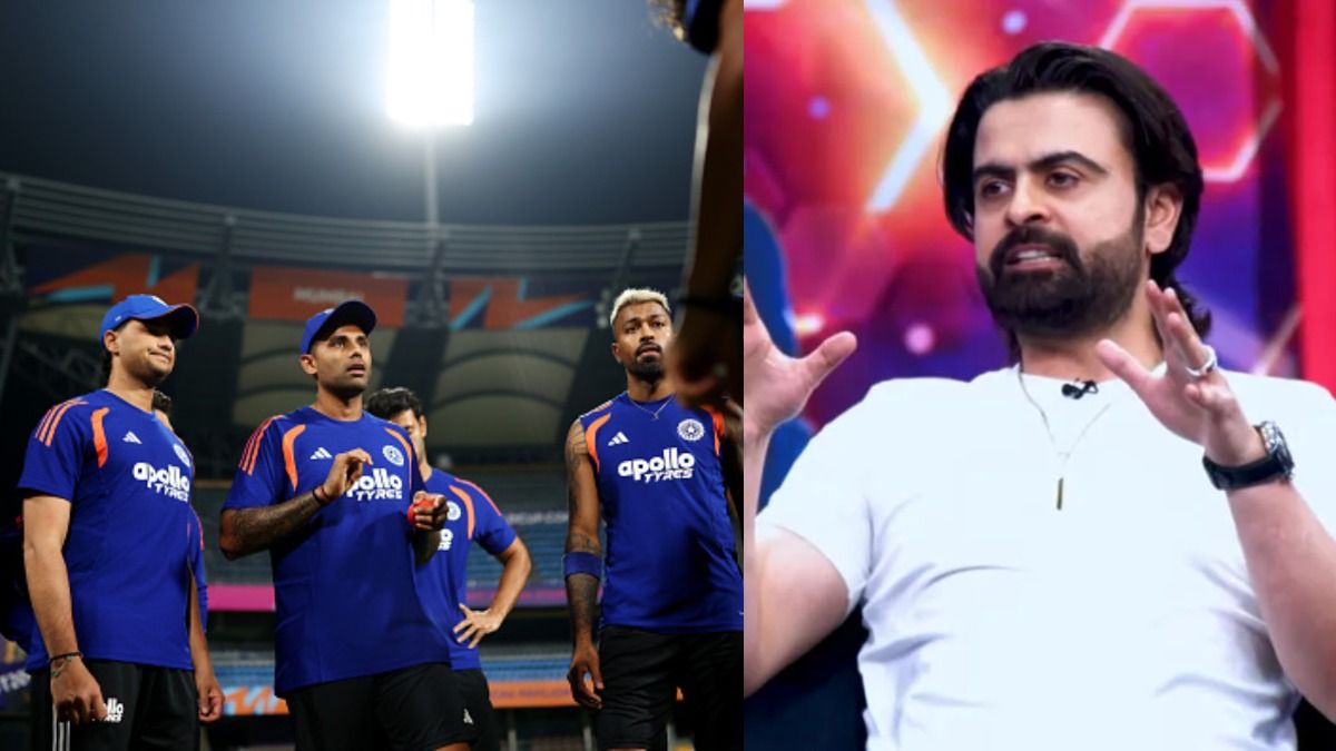 Suryakumar Yadav along with Team India and Ahmed Shehzad (Getty)