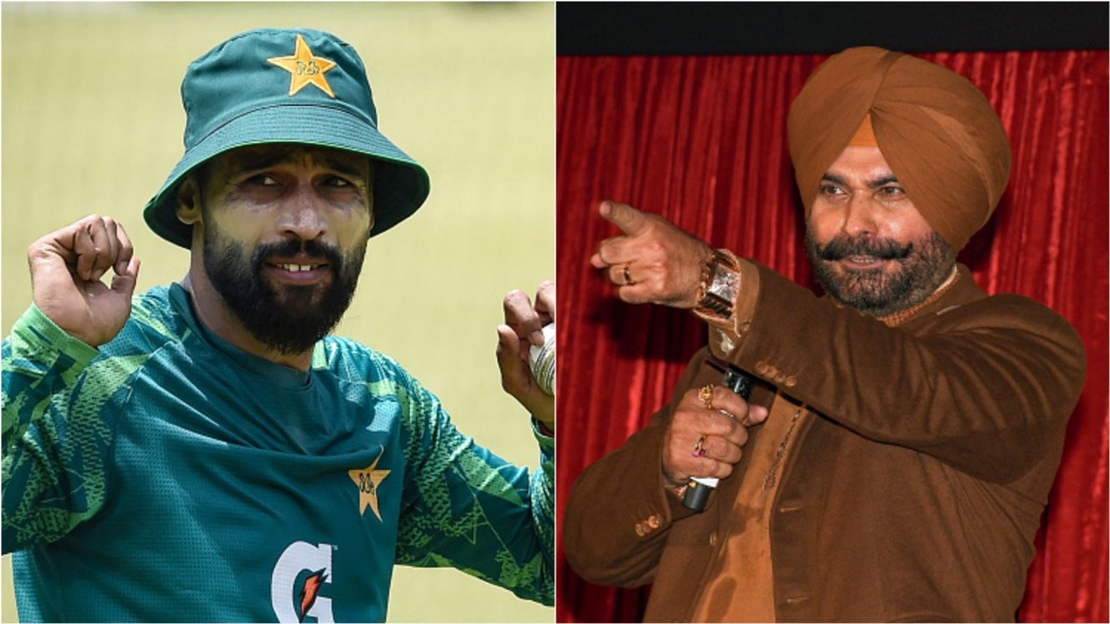 Navjot Singh Sidhu slams 'dhongi baba' Mohammad Amir for predicting India won't reach final Pakistan's former pacer Mohammad Amir; Former India batter Navjot Singh Sidhu.