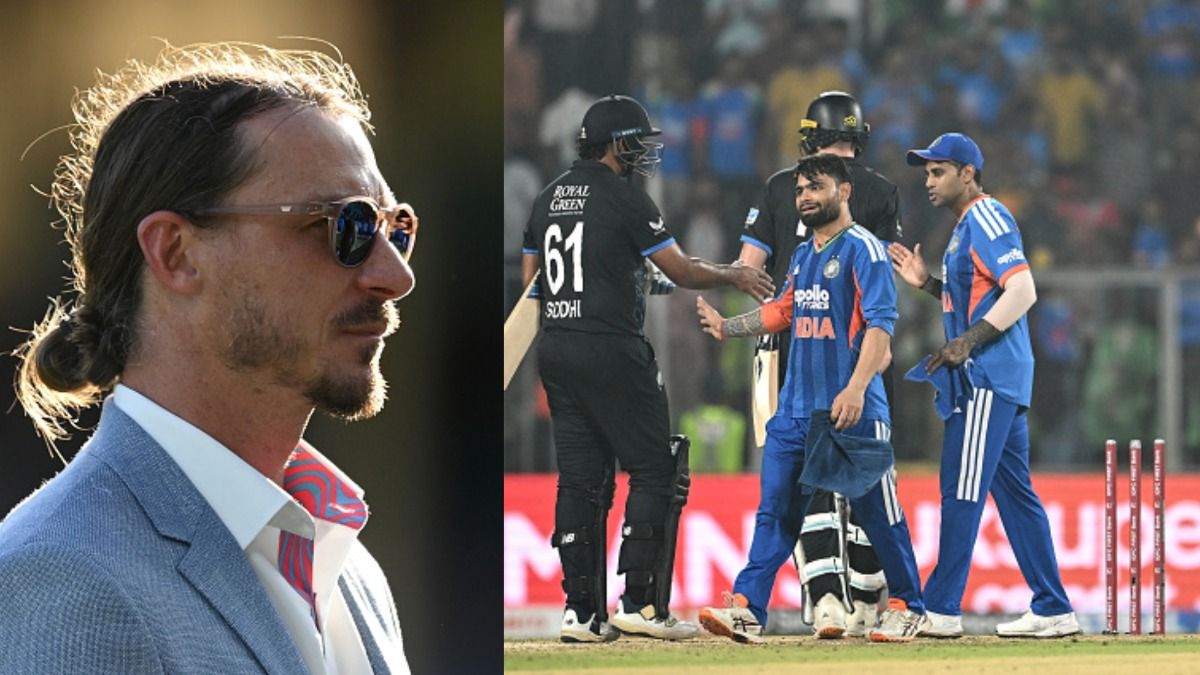 Dale Steyn along with India and New Zealand players (Getty)
