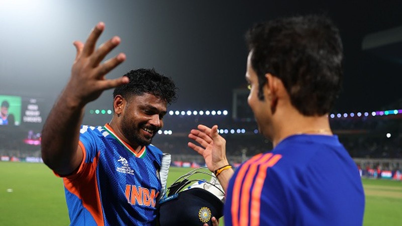 Gautam Gambhir gets massive credit for Sanju Samson's inclusion in India's T20 World Cup 2026 playing XI Sanju Samson of India celebrates victory alongside Gautum Gambhir, Head Coach of India (Getty)