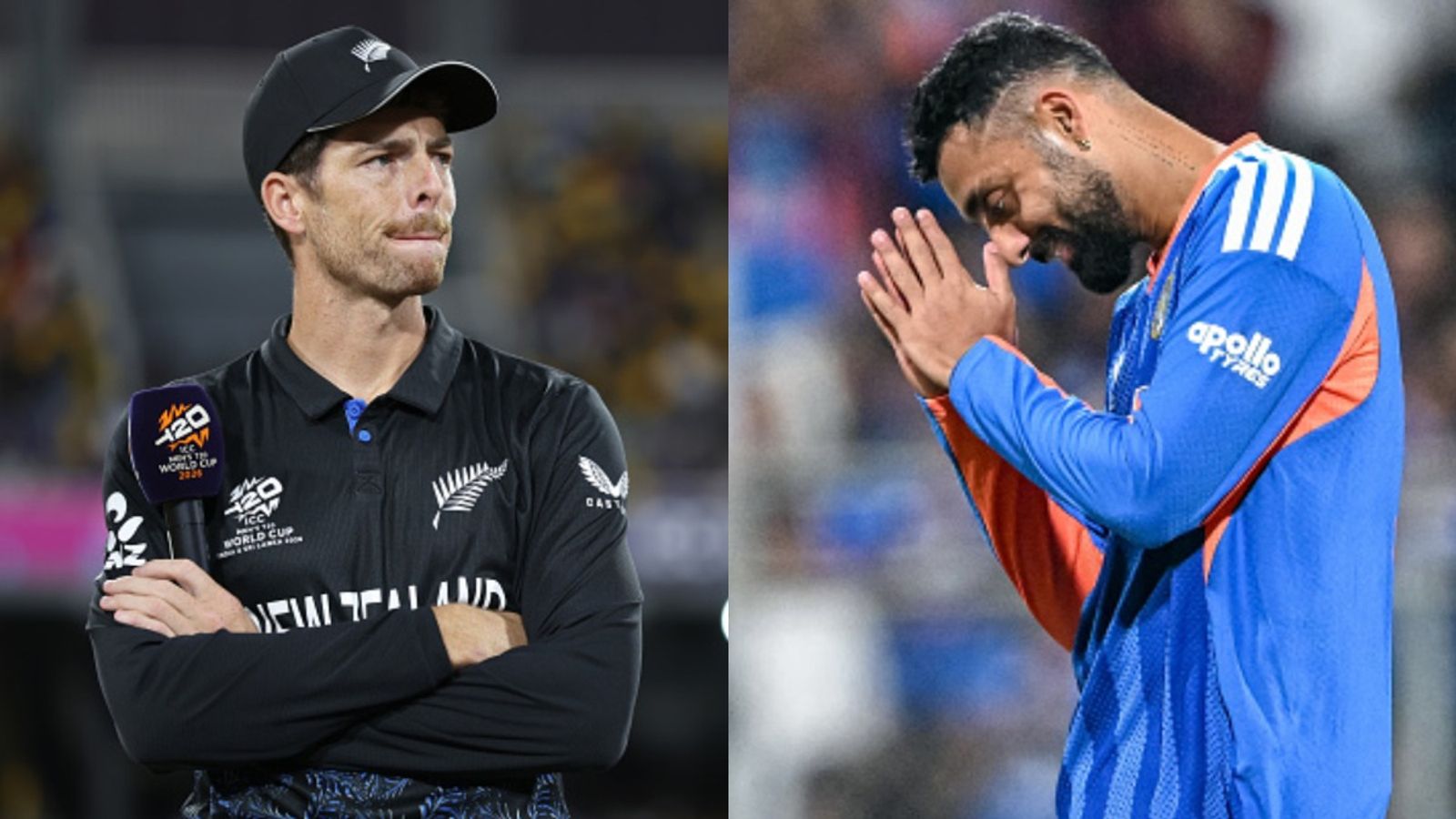 'He has to know...': Mitchell Santner's morale-boosting remark for Varun Chakaravarthy ahead of T20 World Cup final New Zealand captain Mitchell Santner (L) and India's star spinner Varun Chakaravarthy in frame. (Getty)