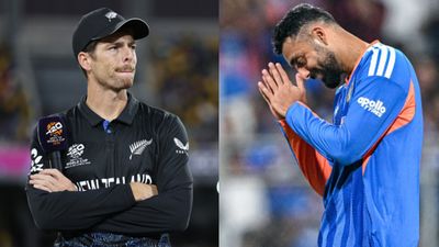 'He has to know...': Mitchell Santner's morale-boosting remark for Varun Chakaravarthy ahead of T20 World Cup final New Zealand captain Mitchell Santner (L) and India's star spinner Varun Chakaravarthy in frame. (Getty)