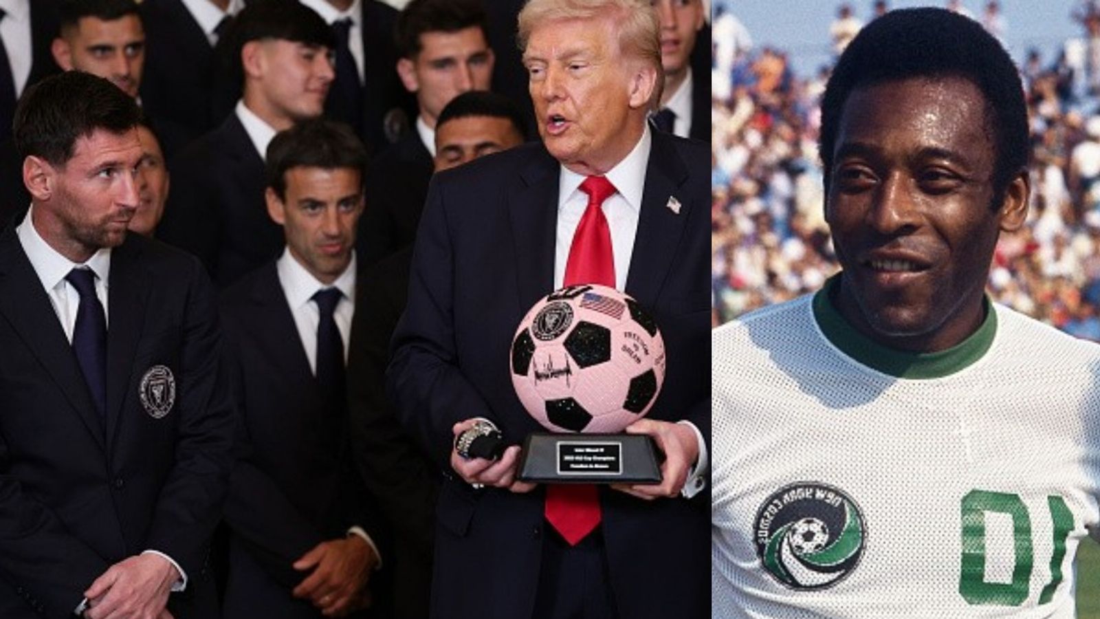 Messi or Pele? Donald Trump picks between football legends Lionel Messi, Donald Trump, Pele in the frame (Images via Getty)