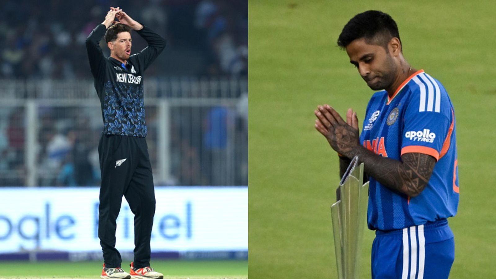 T20 World Cup 2026 final: NZ put India to bat first with big change in title clash, Know playing XIs here India captain Suryakumar Yadav (R) and New Zealand skipper Mitchell Santner in frame. (Getty)