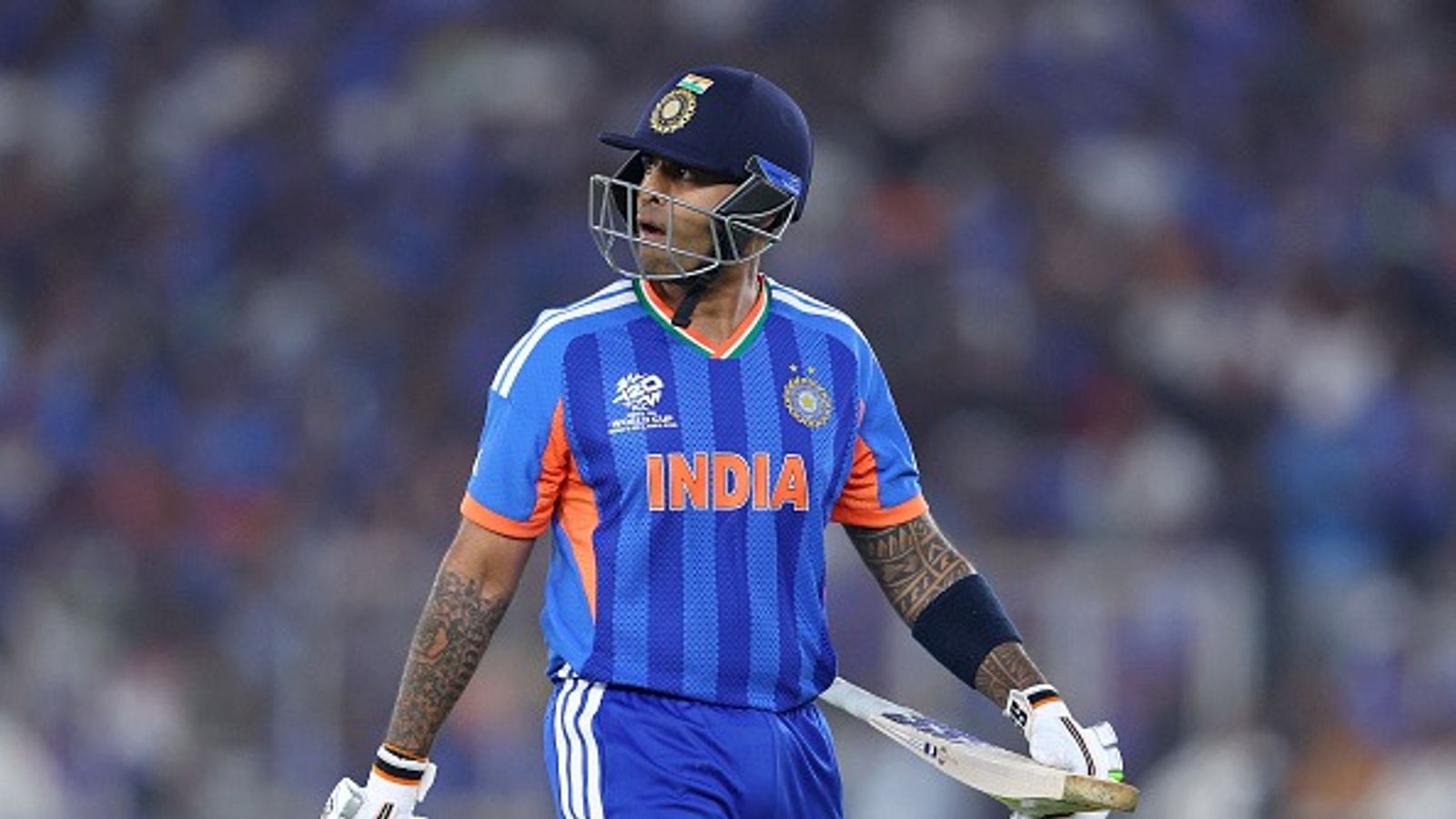 Suryakumar Yadav creates forgettable record during India vs New Zealand T20 World Cup final Suryakumar Yadav of India walks off the pitch after losing his wicket during the ICC Men's T20 World Cup India & Sri Lanka 2026 Final between India and New Zealand (Getty)