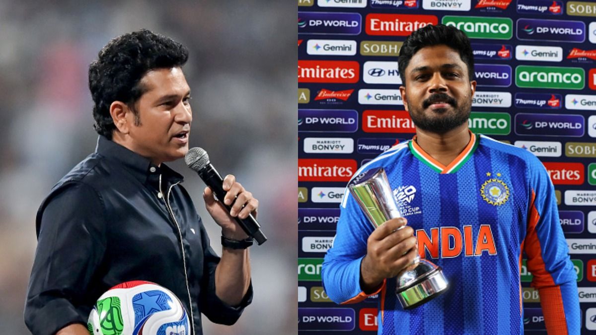 Sachin Tendulkar along with Sanju Samson (Getty)