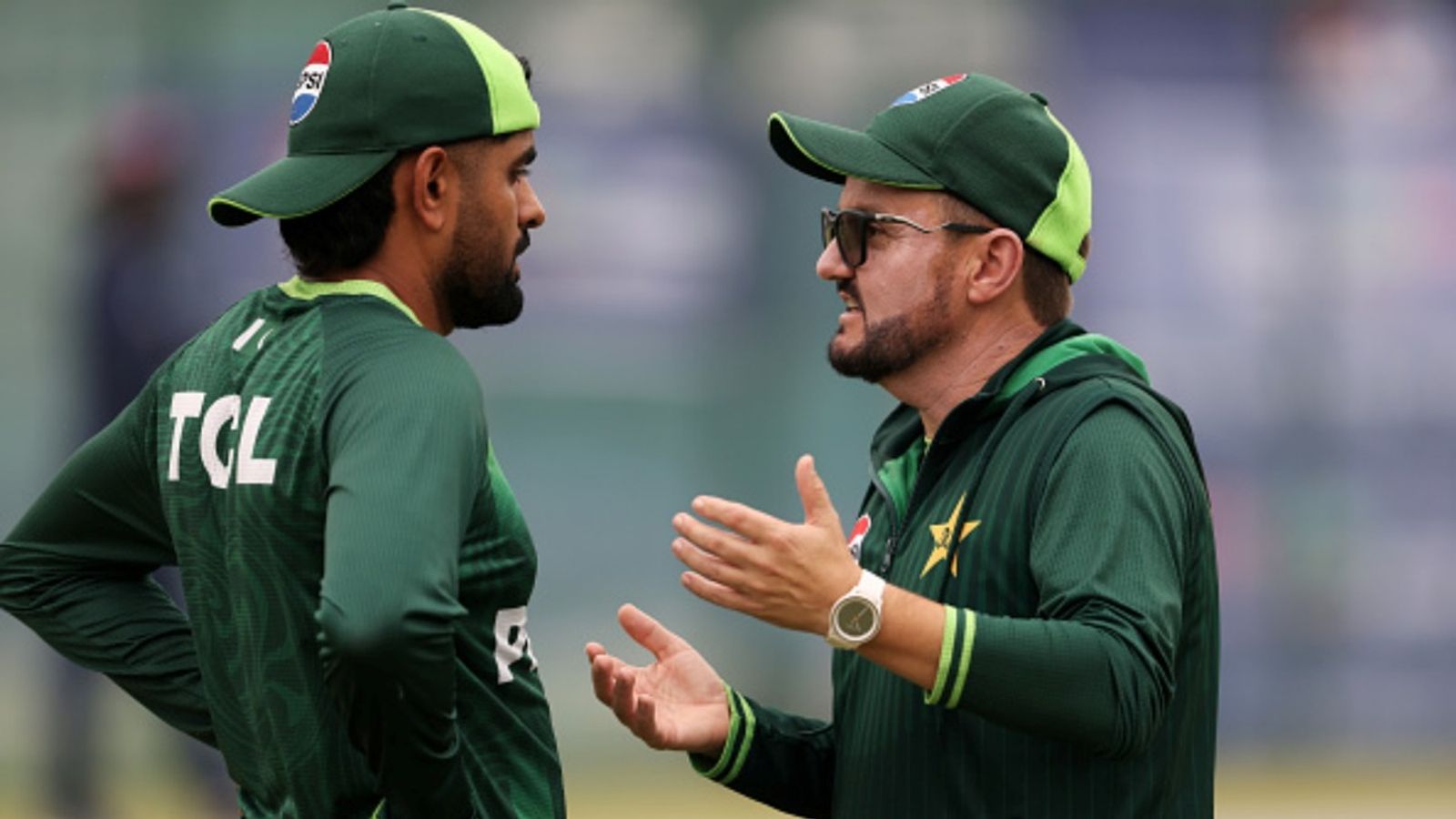 Why Babar Azam was dropped from Pakistan's ODI squad after T20 World Cup 2026? Head coach Mike Hesson explains Mike Hesson, Head Coach of Pakistan talks to Babar Azam during an ICC Men's T20 World Cup 2026 net session at SSC Cricket Stadium on February 17, 2026 in Colombo, Sri Lanka.