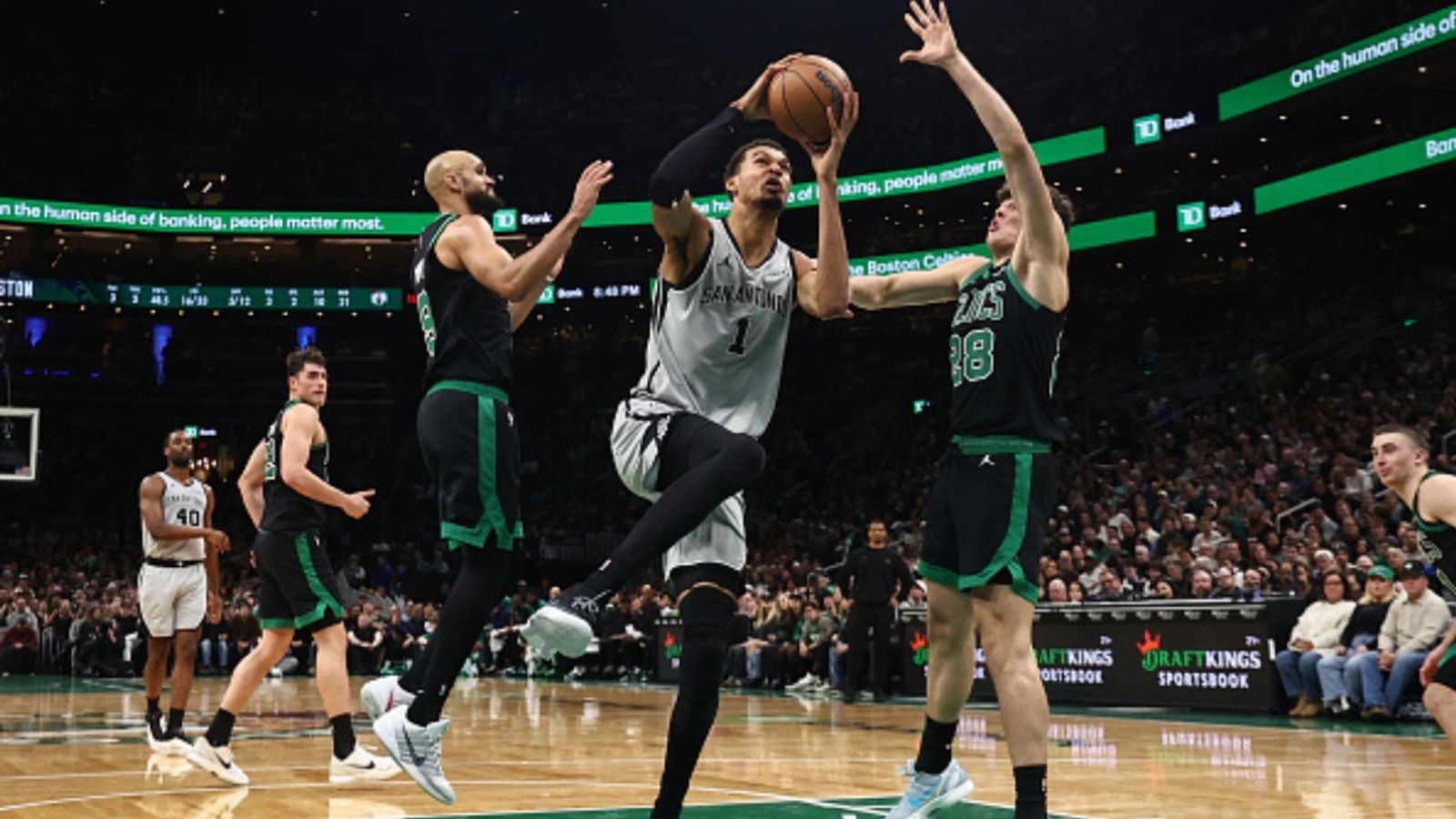 Spurs vs Celtics schedule: Date, time, live stream, and more on NBA 2025-26 season (March 10) Spurs vs Celtics in the frame (Image via Getty)