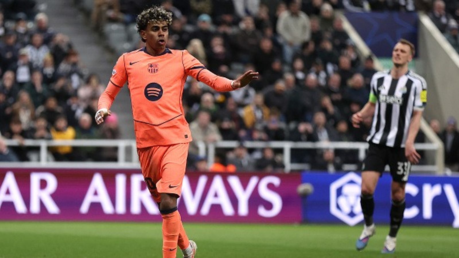 Late Lamine Yamal penalty earns FC Barcelona 1-1 draw against Newcastle United Lamine Yamal in the frame.