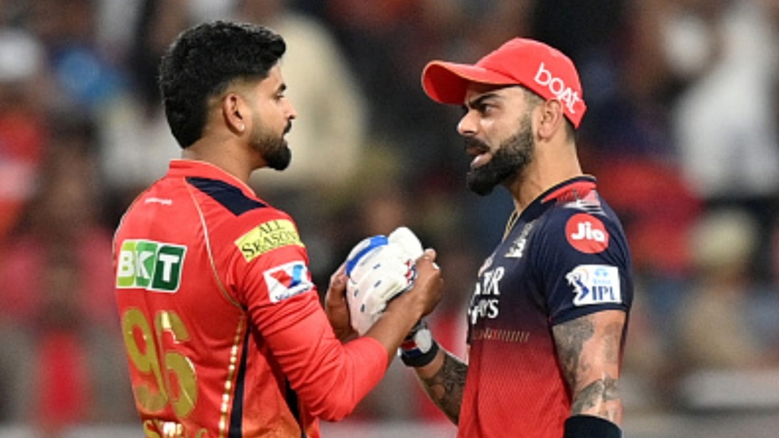 No RCB vs PBKS rematch in IPL 2026 opener, defending champions to face this team instead: Report RCB's Virat Kohli is congratulated by PBKS' captain Shreyas Iyer after their win at the end of the Indian Premier League (IPL) match at the Maharaja Yadavindra Singh International Cricket Stadium, Chandigarh on April 20, 2025.
