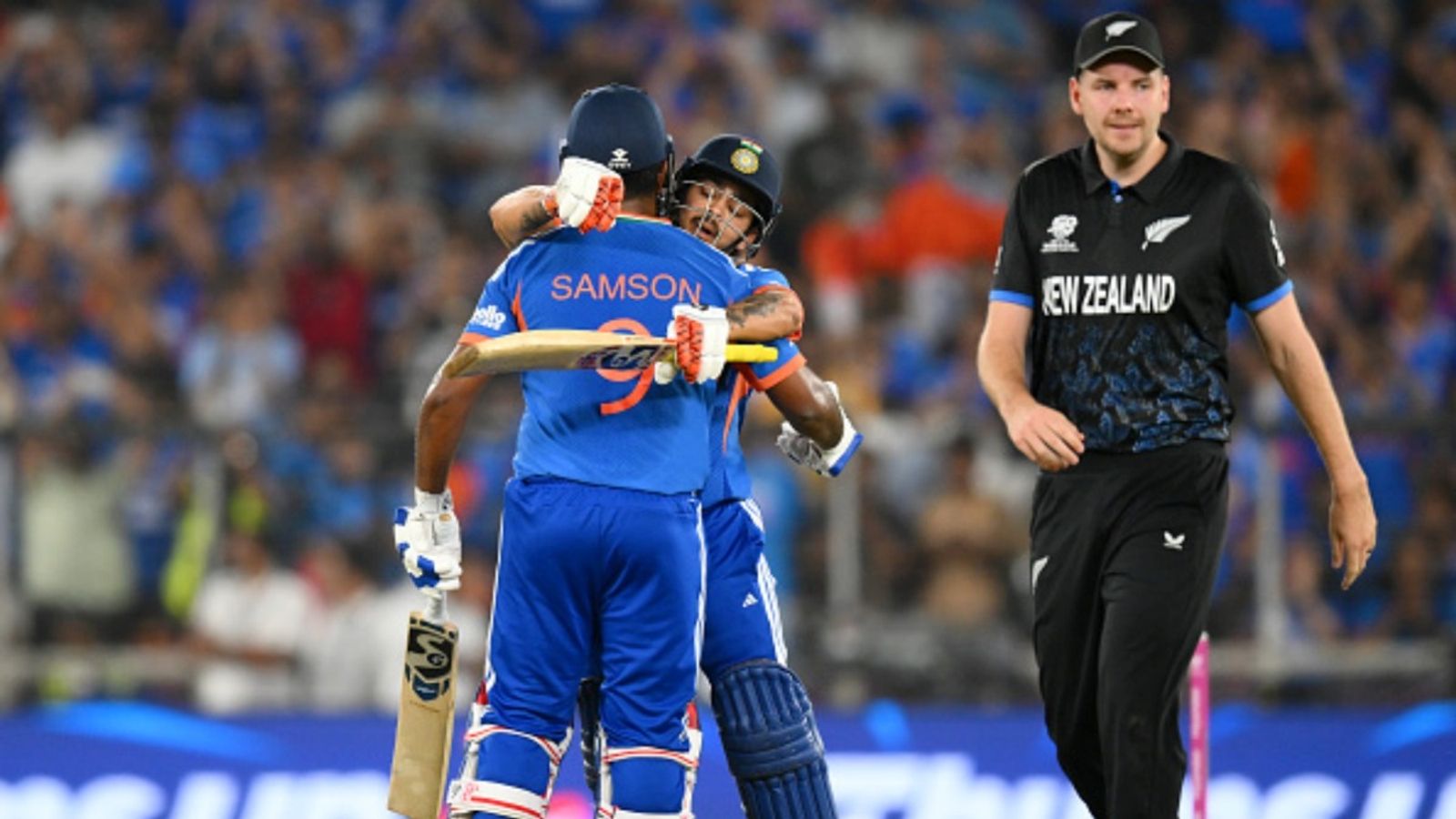 Kishan surpasses Sahibzada, Samson makes 18-place jump after T20 World Cup 2026 final heroics; Chakravarthy loses top spot Sanju Samson of India celebrates his half century with teammate Ishan Kishan during the ICC Men's T20 World Cup 2026 final against New Zealand at Narendra Modi Stadium on March 08, 2026 in Ahmedabad, India.