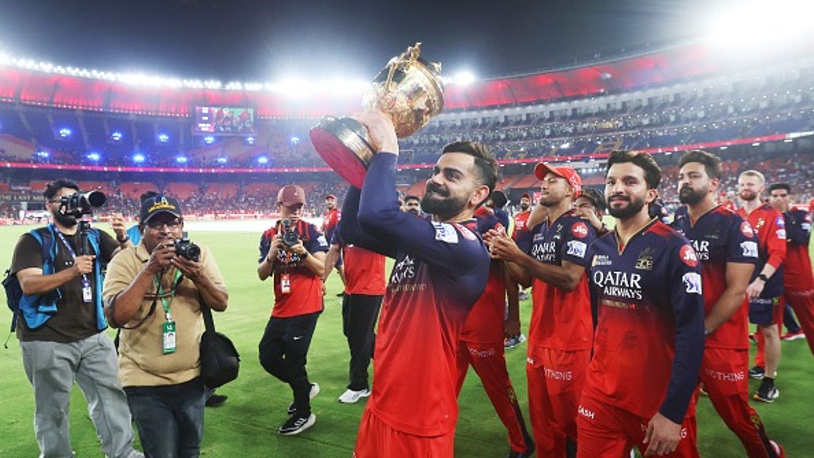 Not CSK or KKR, RCB to face this team in IPL 2026 opener Virat Kohli of Royal Challengers Bengaluru lifts the IPL trophy following the trophy presentation in the 2025 IPL Final match between Royal Challengers Bengaluru and Punjab Kings at Narendra Modi Stadium (Getty)