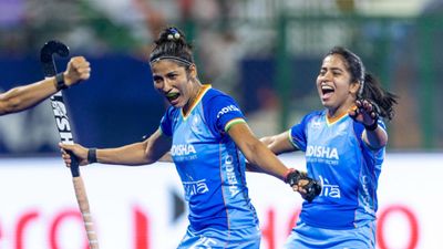 Navneet Kaur hat-trick powers India to 4-1 win over Wales in Hockey World Cup qualifiers Navneet Kaur celebrating a goal (Hockey India)