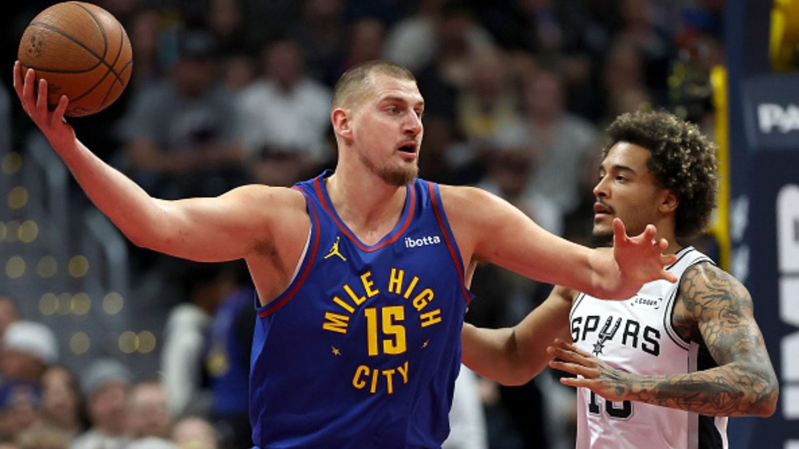 Nuggets vs Spurs schedule: Date, time, live stream, and more on NBA 2025-26 season (March 12) Nuggets vs Spurs in the frame (Image via Getty)