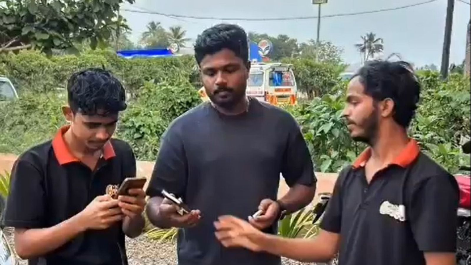 WATCH: Sanju Samson clicks selfies with fans at Kerala shop days after T20 World Cup triumph Sanju Samson clicking selfies with fans (X)