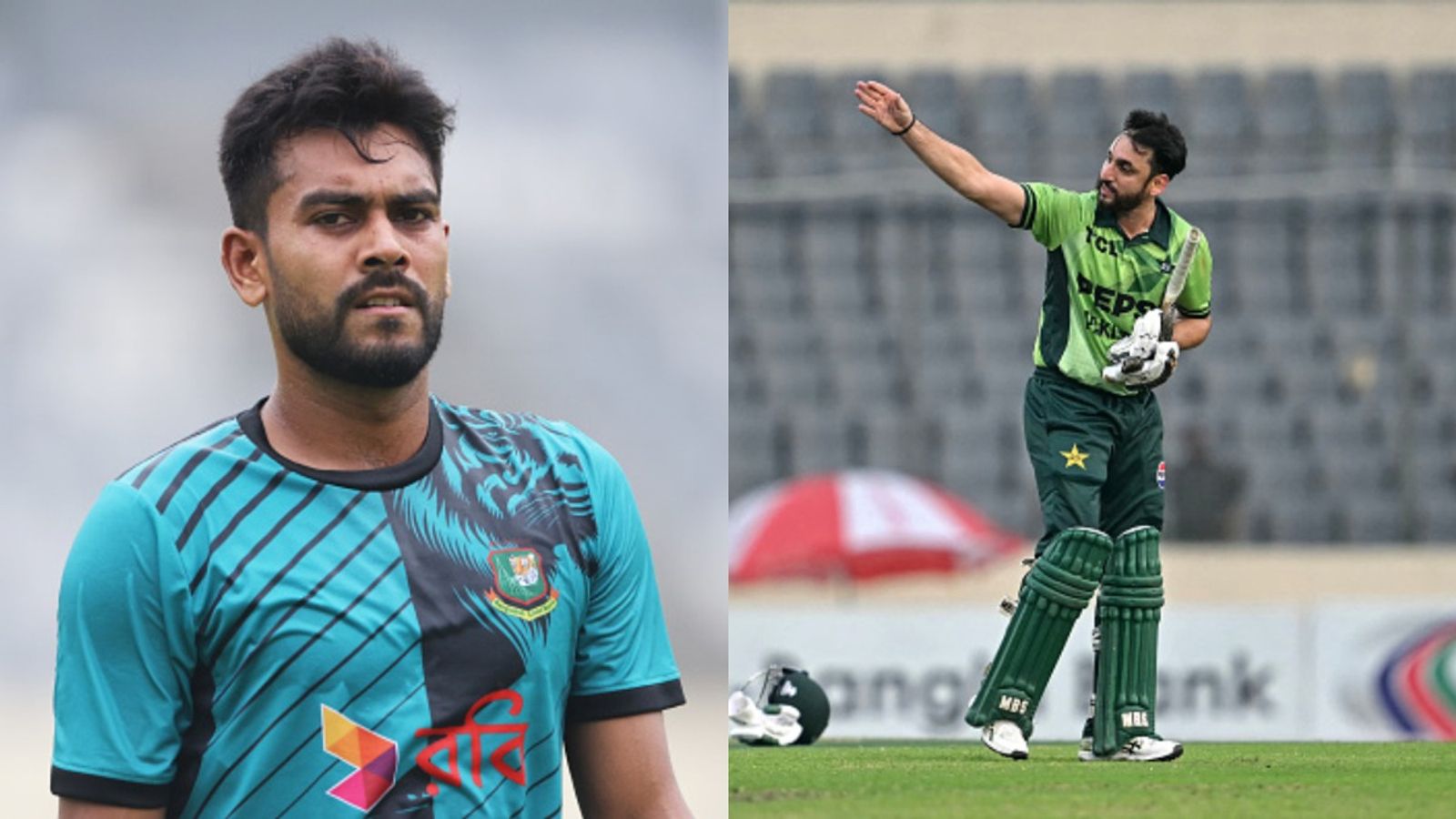 Mehidy Hasan Miraz breaks silence on Salman Ali Agha Run-Out drama, says 'I was just thinking...' Bangladesh's Mehidy Hasan Miraz (L) and Pakistan's Salman Ali Agha in frame. (Getty)