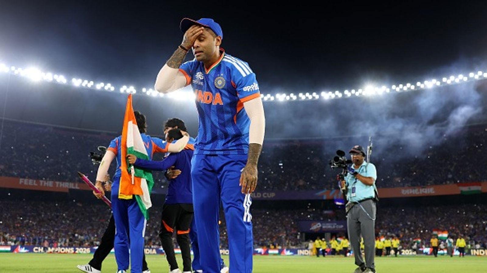 WATCH: Suryakumar Yadav's emotional social media post on completing five years in international cricket goes viral Suryakumar Yadav of India celebrates victory after the ICC Men's T20 World Cup India & Sri Lanka 2026 Final between India and New Zealand (Getty)