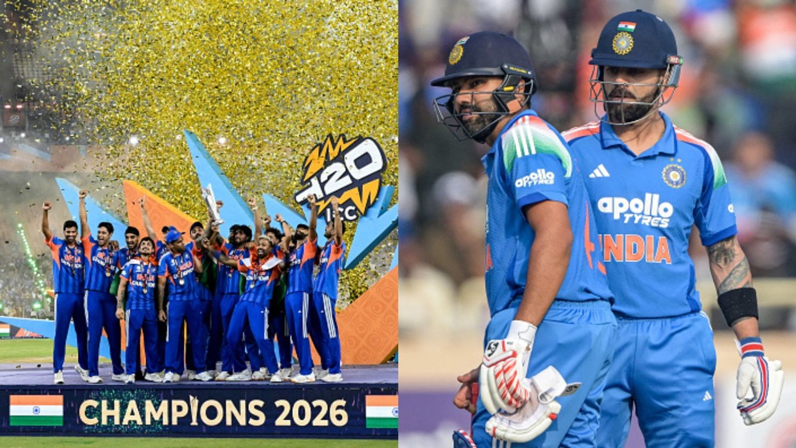 BCCI to felicitate Rohit Sharma, Virat Kohli along with Suryakumar Yadav-led T20 World Cup 2026 winning side World Cup winning Team India along with Rohit and Virat (Getty)