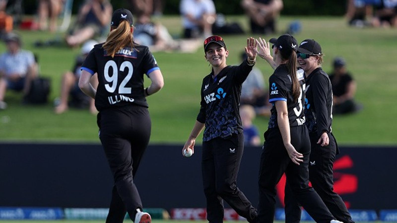 Amelia Kerr scores 78 and Georgia Plimmer 63 as New Zealand post 190 and beat South Africa by 80 runs Melie Kerr, captain of New Zealand takes a catch during game one in the Women's T20 International series between New Zealand and South Africa at Bay Oval on March 15, 2026 in Mount Maunganui, New Zealand. (Getty)