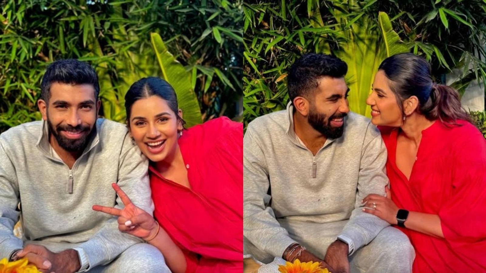 Sanjana Ganesan's two-word social media reaction trolling Jasprit Bumrah on 5th wedding anniversary goes viral Jasprit Bumrah with Sanjana Ganesan (Jasprit Bumrah Instagram)