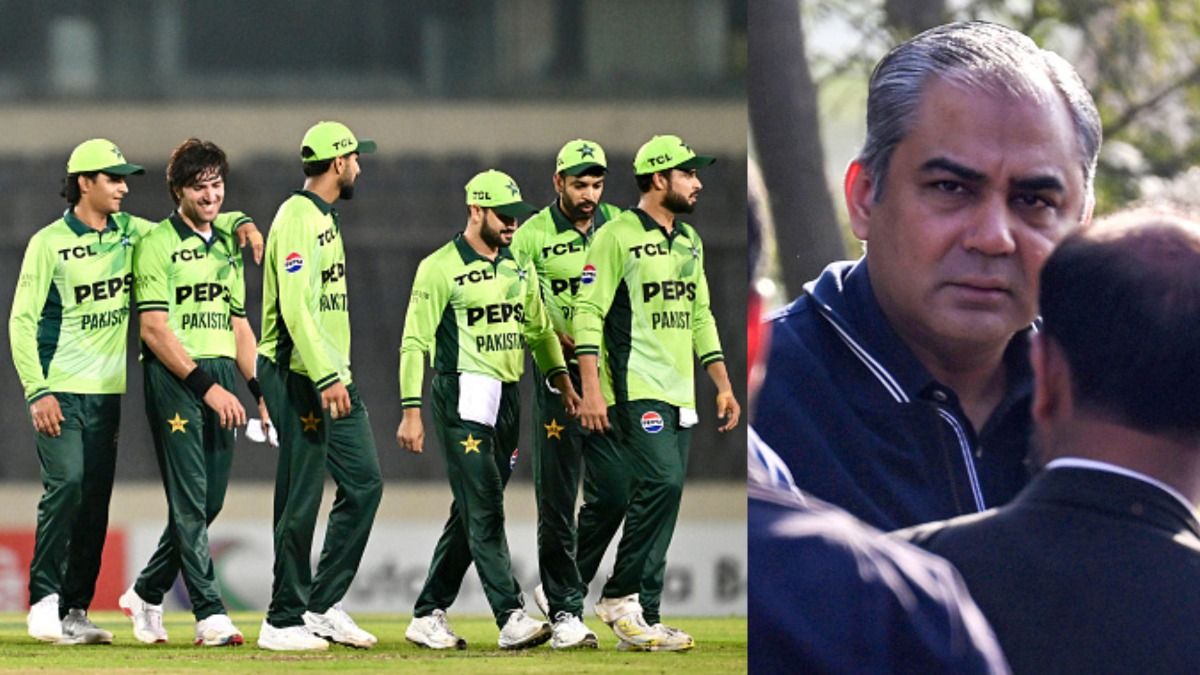 Pakistan team along with Mohsin Naqvi (Getty)
