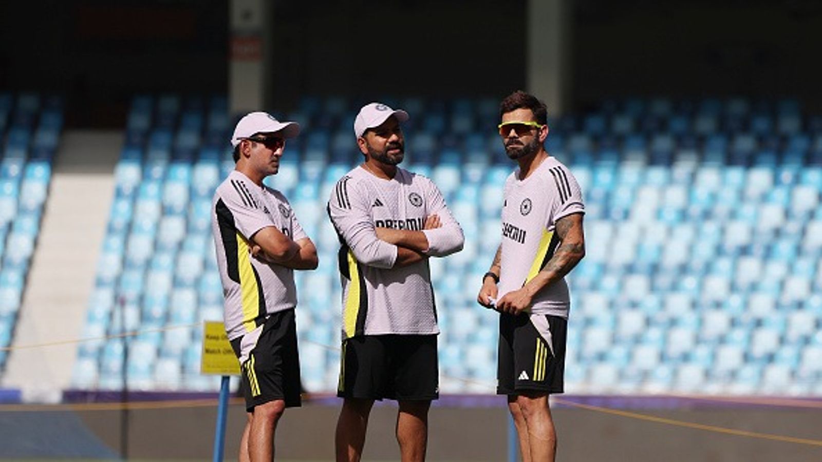'Made mistakes in last 18 months': Gautam Gambhir's honest take on handling relationship with Rohit Sharma and Virat Kohli Rohit Sharma , Virat Kohli and Gautam Gambhir of India inspect the pitch during a India Training Session (Getty)