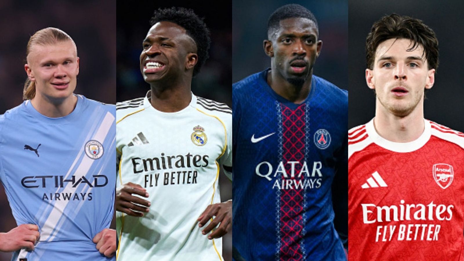 UEFA Champions League R16 2nd leg: Teams playing tonight ft Real Madrid, Man City, Arsenal, PSG & more Erling Haaland, Vinicius Jr, Ousmane Dembele, Declan Rice in the frame (Images via Getty)