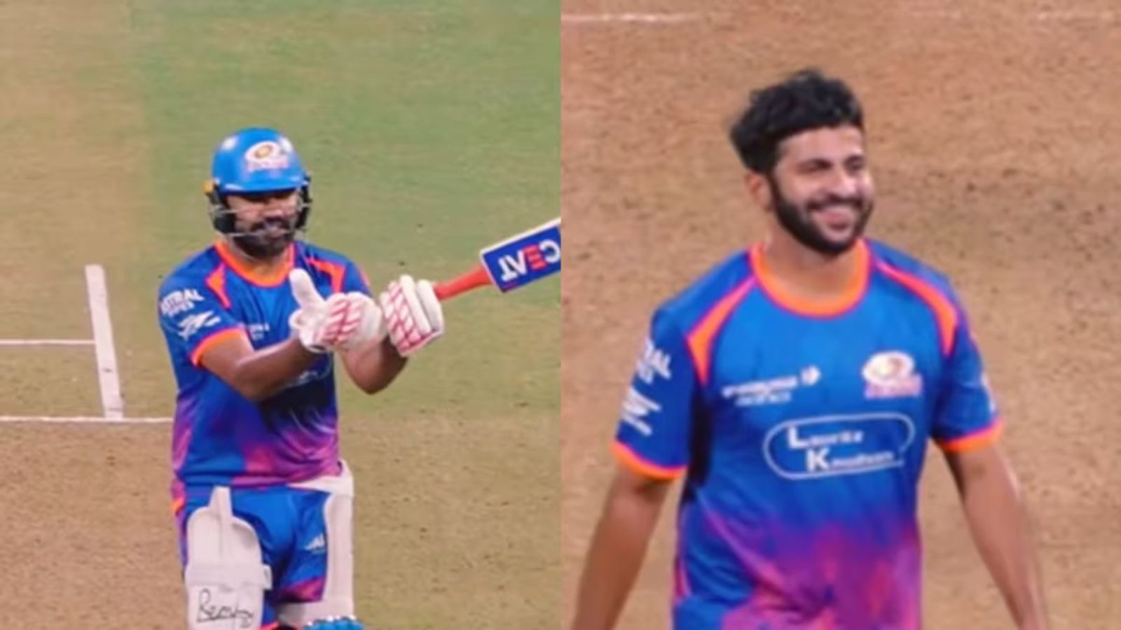 WATCH: Rohit Sharma mocks Shardul Thakur after tonking six during MI's IPL 2026 camp Rohit Sharma and Shardul Thakur (X Screengrab)