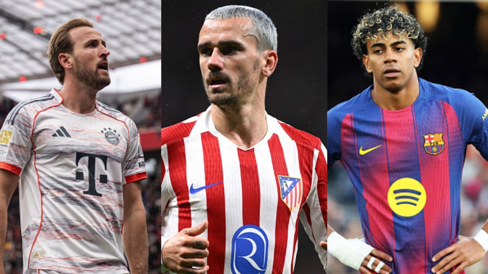 UEFA Champions League R16 2nd leg: Teams playing tonight ft Barcelona, Bayern Munich & more Harry Kane, Antoine Griezmann, Lamine Yamal in the frame (Images via Getty)