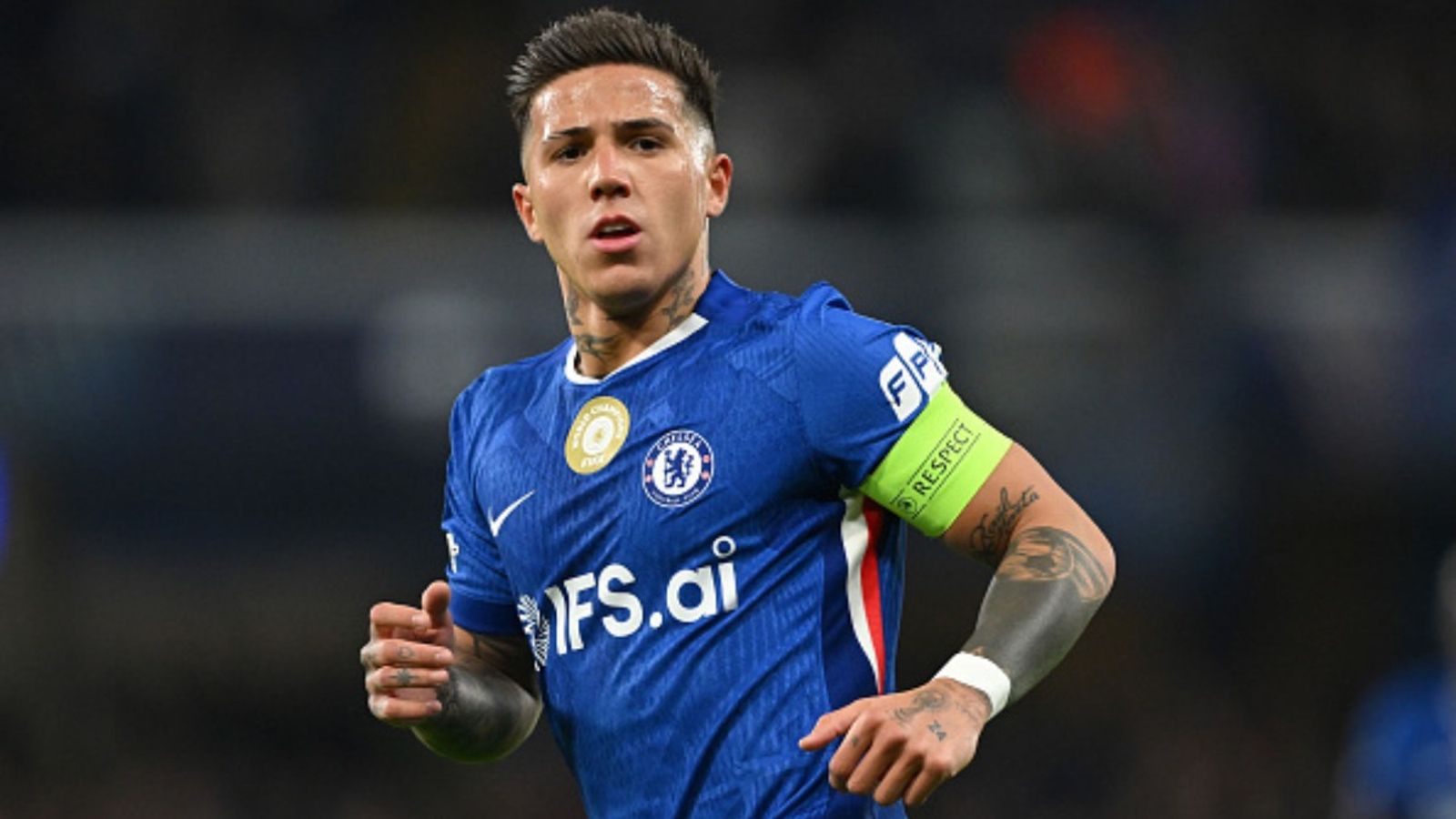 Is Enzo Fernandez leaving? Chelsea star's response has fans wondering amid UCL elimination Enzo Fernandez in the frame (Image via Getty)