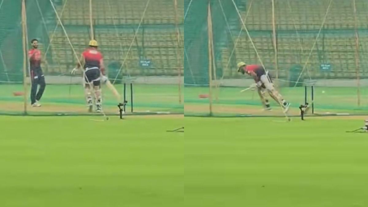 Bhuvneshwar Kumar stuns Virat Kohli with unplayable yorker ahead of IPL 2026. (Screenshot)