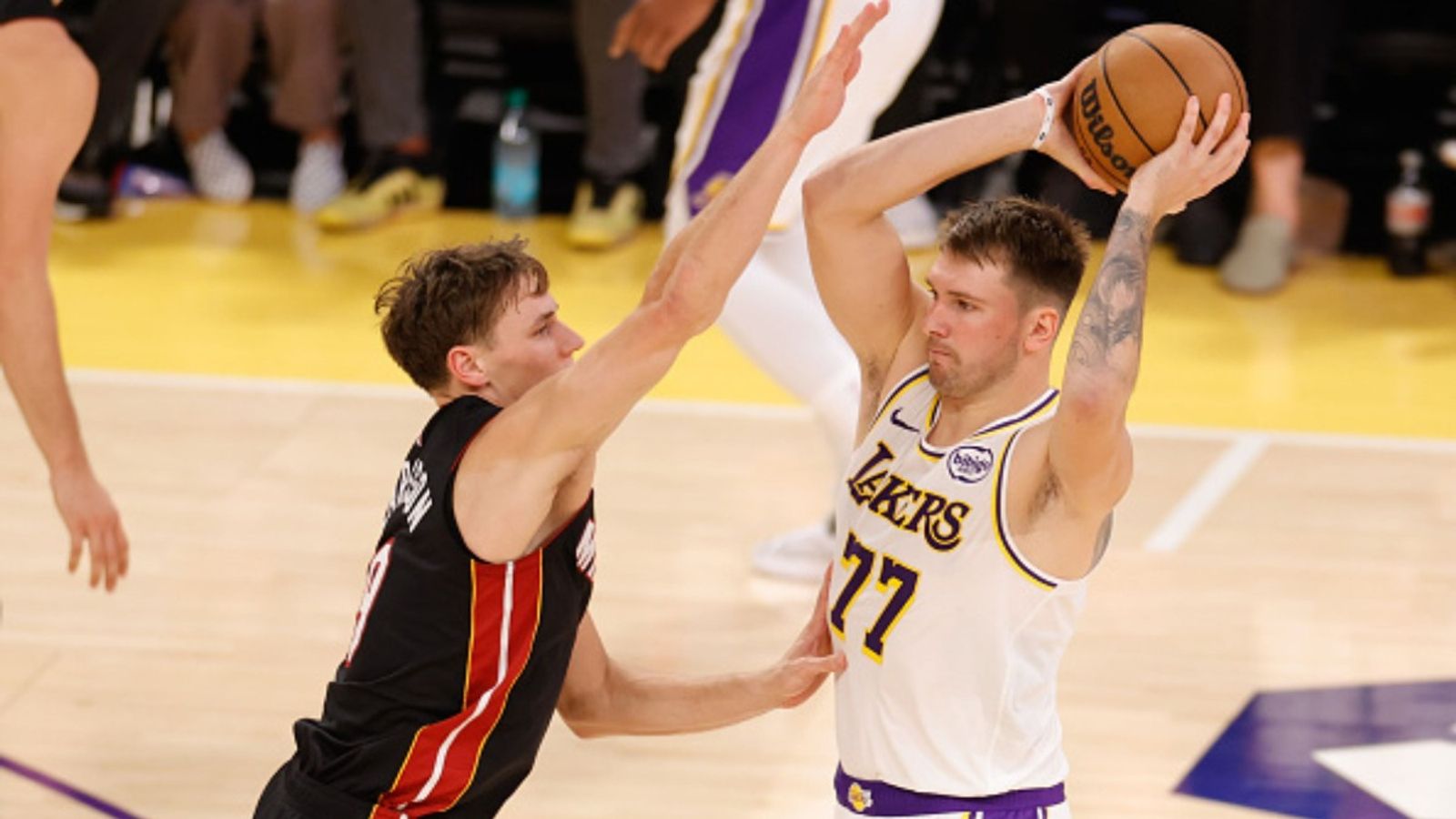 Lakers vs Heat schedule: Date, time, live stream, and more on NBA 2025-26 season (March 19) Lakers vs Heat in the frame (Image via Getty)