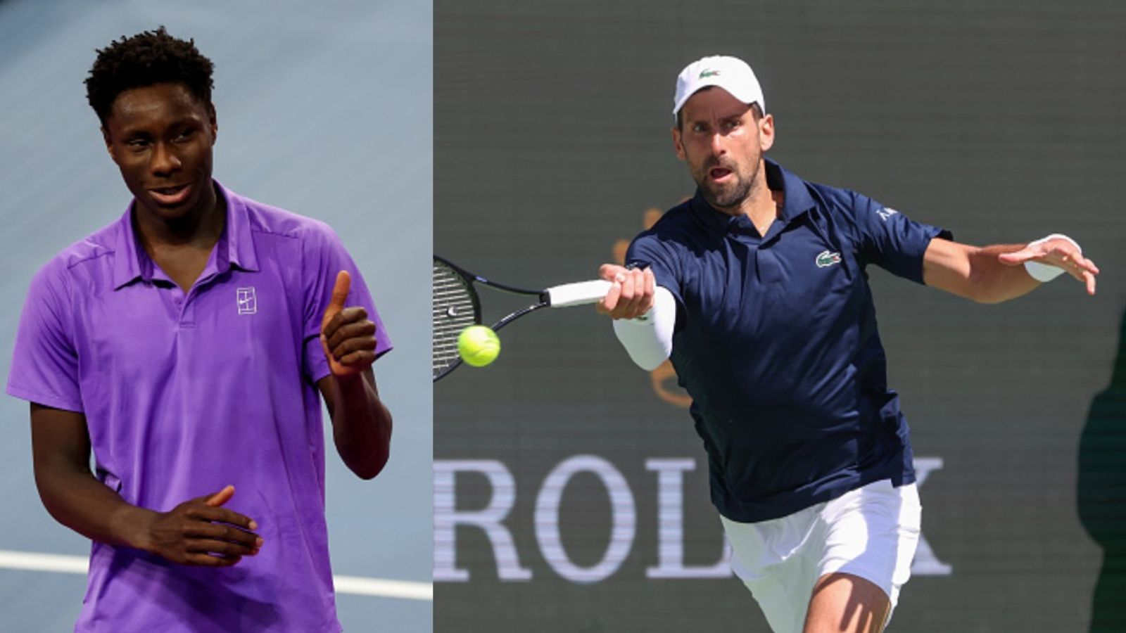 Moise Kouame reveals how Novak Djokovic made him nervous after Miami Open win Novak Djokovic and Moise Kouame in the frame (via Getty)
