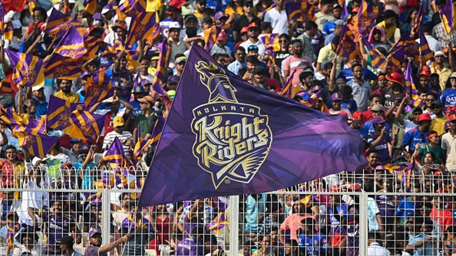 KKR's injury crisis further deepens as another star player ruled out of IPL 2026 Fans of Kolkata Knight Riders wave a flag to support the team. (Getty)