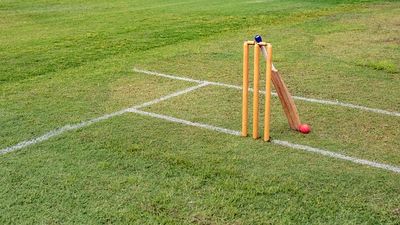15-year-old batter cracks lightning century to shatter two big World Records on debut, tonks 65-ball 111 Cricket bat, ball and stumps in this frame. (Getty)