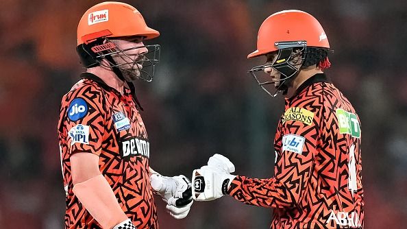 Sunrisers Hyderabad's Abhishek Sharma (R) and Travis Head in this frame. (Getty)