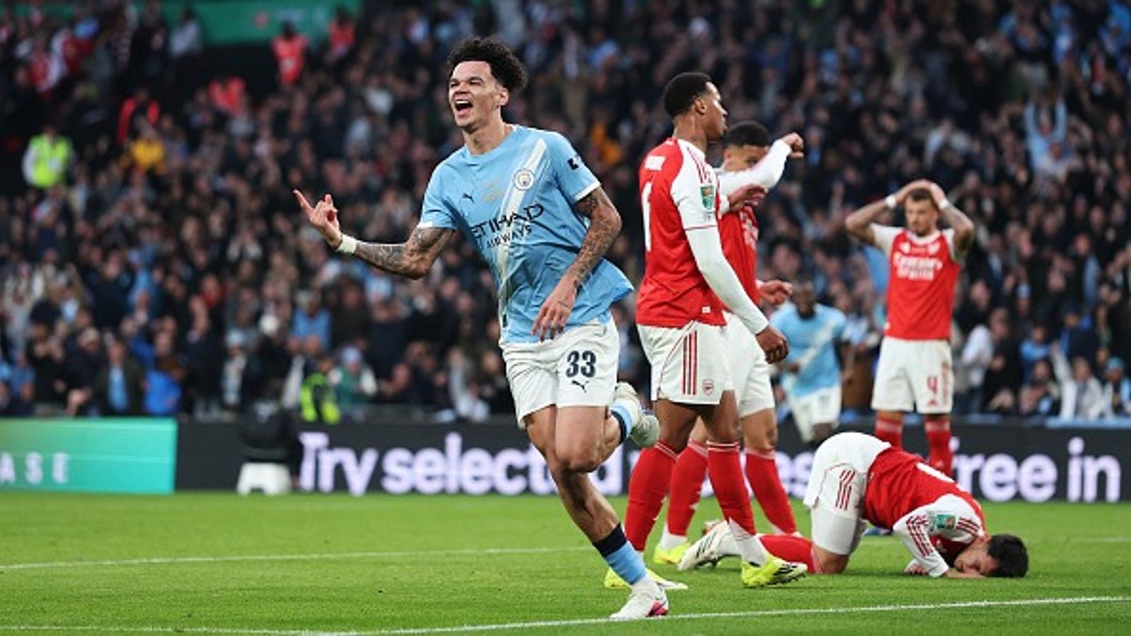 Manchester City bulldozes Arsenal to lift Carabao Cup as Nico O’Reilly shines Manchester City lifts Carabao Cup, beats Arsenal 2-0 (via Getty)