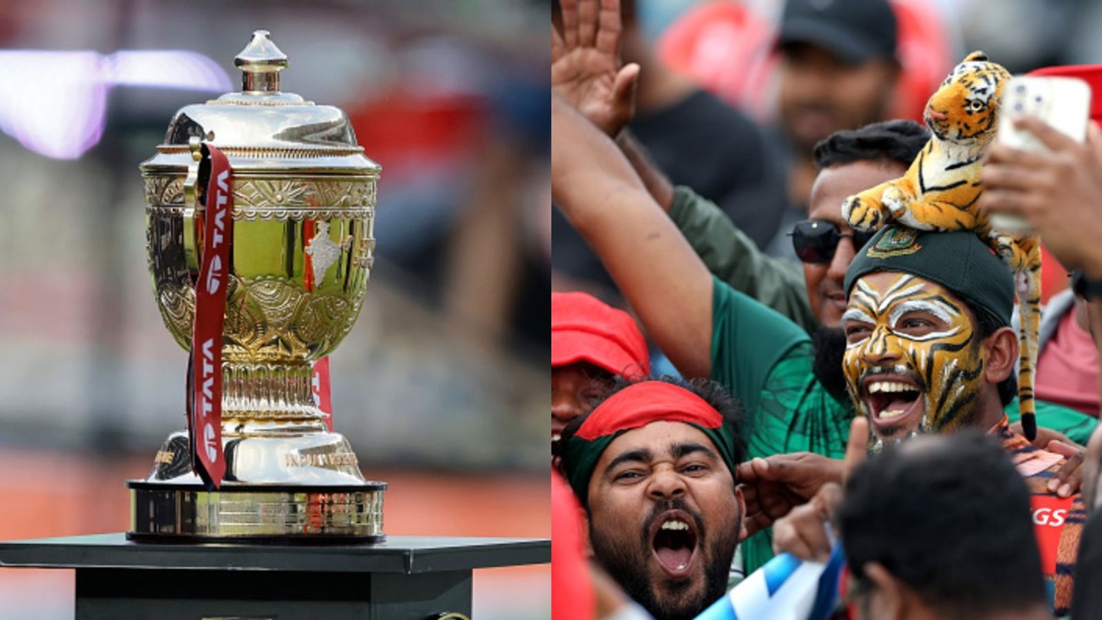 Bangladesh likely to lift IPL 2026 broadcast ban as minister wants to develop a friendly relationship with India IPL Trophy along with Bangladesh fans (Getty)
