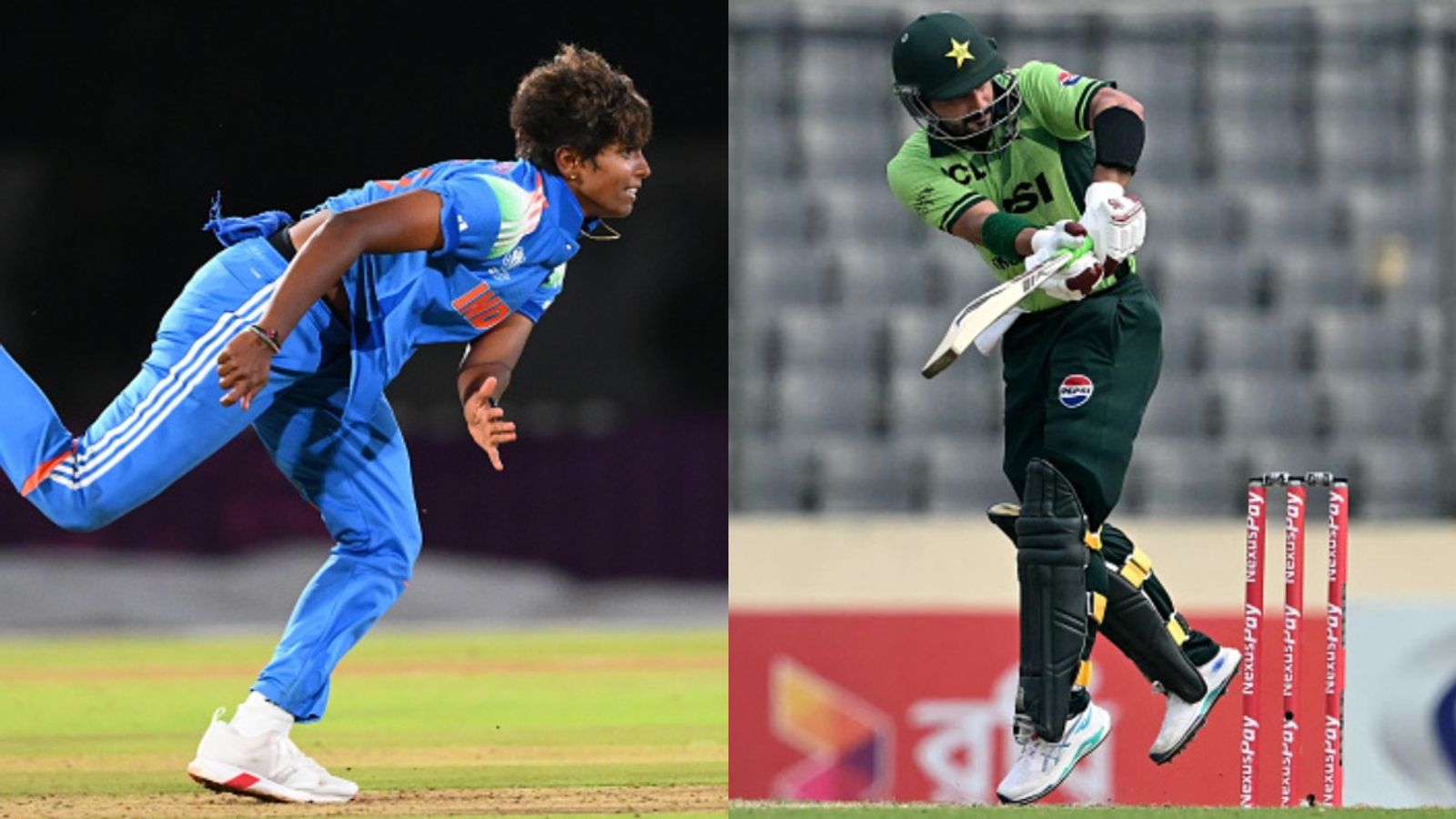 India and Pakistan stars bag ICC Player of the Month awards for February India's Arundhati Reddy (L) and Pakistan's Sahibzada Farhan in frame. (Getty)