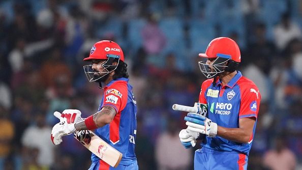 Delhi Capitals' KL Rahul (L) and Axar Patel in frame. (Getty)