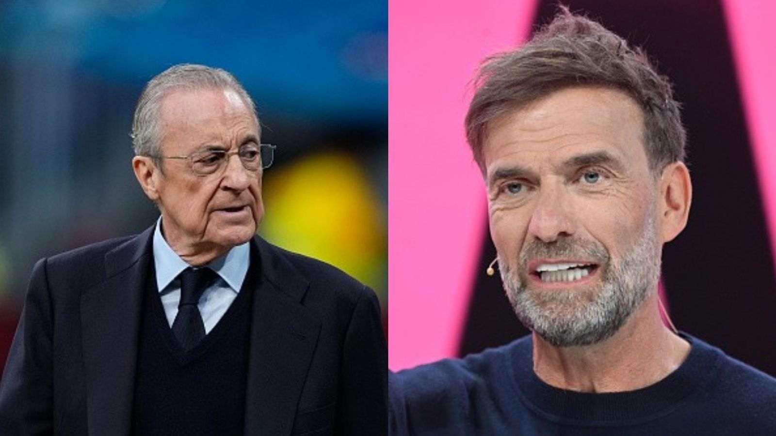 'They'd have to call': Jurgen Klopp speaks on links with Real Madrid Florentino Perez, Jurgen Klopp in the frame (Images via Getty)