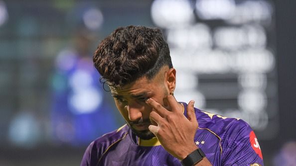 Harshit Rana of Kolkata Knight Riders plays during the Indian Premier League cricket match (Getty)