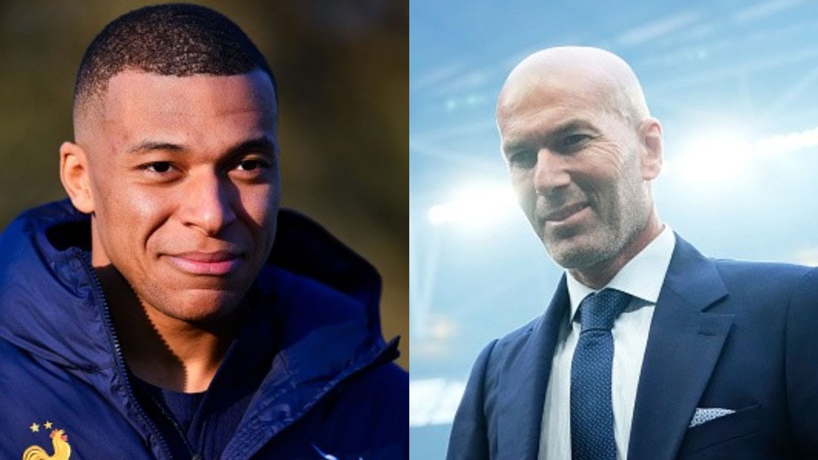 Insider drops major update on Zidane's plan to replace Didier Deschamps as France's head coach Kylian Mbappe, Zinedine Zidane in the frame (Images via Getty)